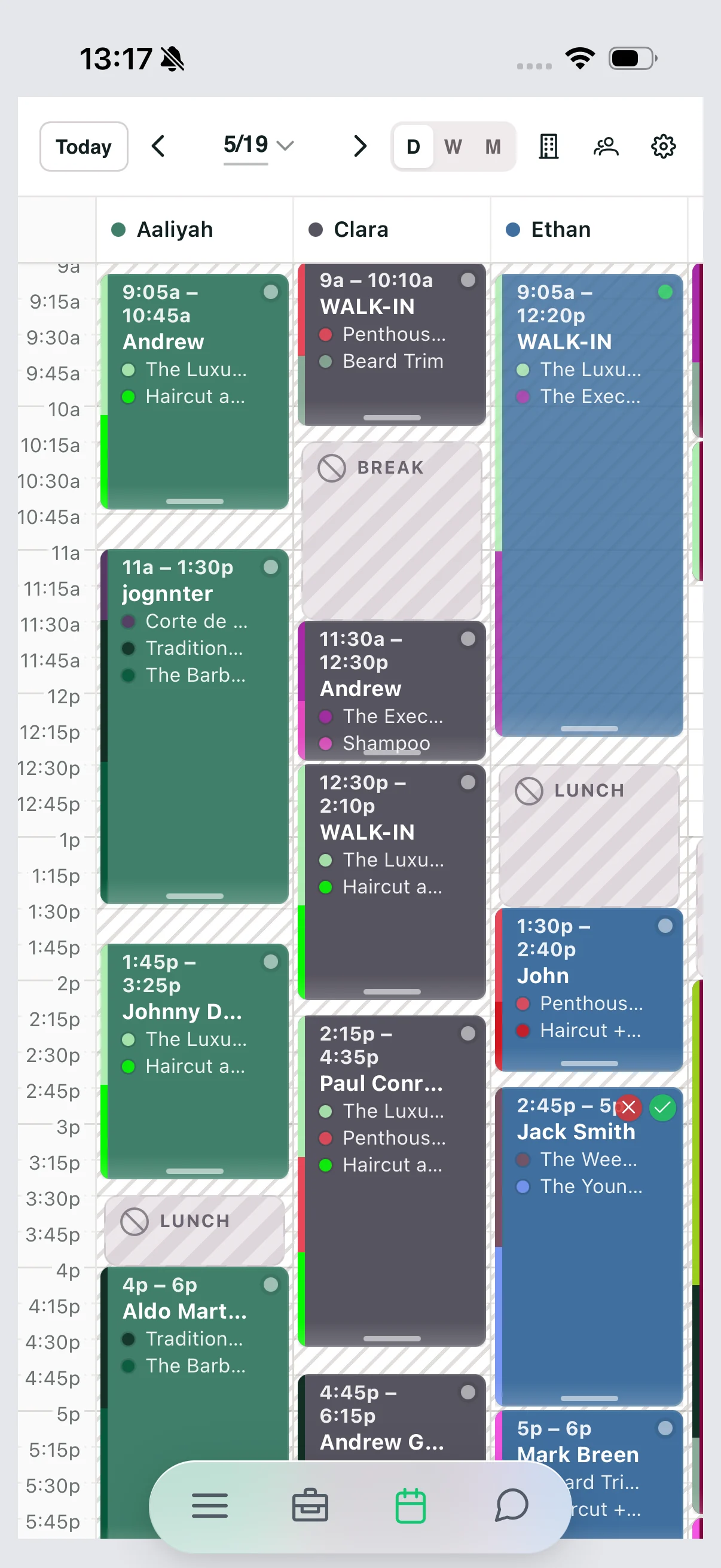 L'agenda del barbiere su iPhone